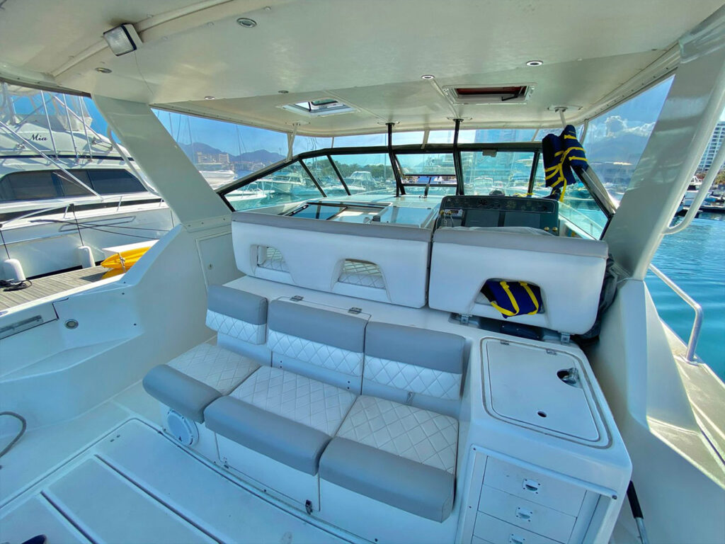 Interior of the Yacht Charlotte in the international marina of Santa Marta